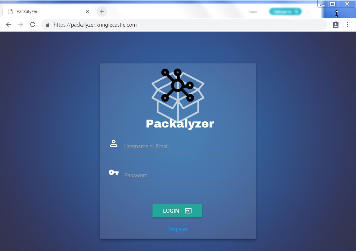 Packlyzer Logon Page